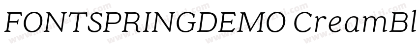 FONTSPRINGDEMO CreamBlackItalic字体转换